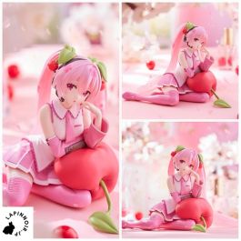 Hatsune Miku Sakura Miku Cherry Cushion Ver Figure by TAITO – Cute Desktop Anime Collectible