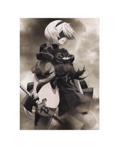 anime-nier:automata-ver1.1a-yorha-no.2b-illustration-board-ichiban-kuji-prize-c-bandai-1